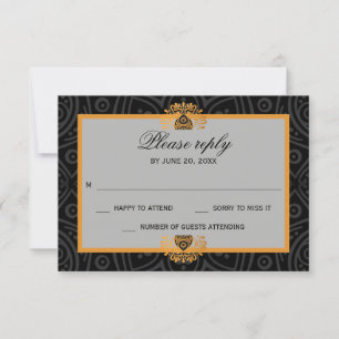 Elegant Mandala Indian Wedding RSVP Kaartje