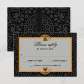 Elegant Mandala Indian Wedding RSVP Kaartje (Voorkant / Achterkant)