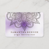 Elegant Mandala Lotus Flower Logo Yoga Instructor Visitekaartje (Voorkant)