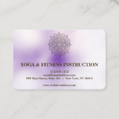 Elegant Mandala Lotus Flower Logo Yoga Instructor Visitekaartje (Achterkant)