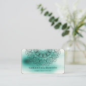 Elegant Mandala Lotus Flower Logo Yoga Instructor Visitekaartje (Staand voorkant)