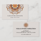 Elegant Mandala Lotus Flower Logo Yoga Instructor Visitekaartje (Voorkant / Achterkant)