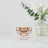 Elegant Mandala Lotus Flower Logo Yoga Instructor Visitekaartje (Staand voorkant)