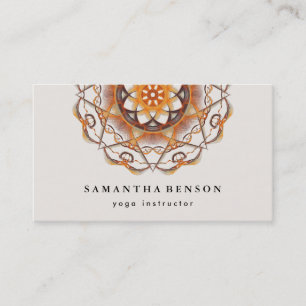 Elegant Mandala Lotus Flower Logo Yoga Instructor Visitekaartje