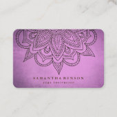 Elegant Mandala Lotus Flower Logo Yoga Instructor Visitekaartje (Voorkant)