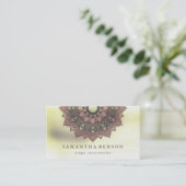 Elegant Mandala Lotus Flower Logo Yoga Instructor Visitekaartje (Staand voorkant)