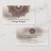 Elegant Mandala Lotus Flower Massage Therapist Visitekaartje (Voorkant / Achterkant)