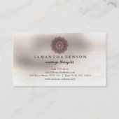 Elegant Mandala Lotus Flower Massage Therapist Visitekaartje (Achterkant)