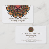 Elegant Mandala Lotus Flower Massage Therapist Visitekaartje (Voorkant / Achterkant)