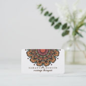 Elegant Mandala Lotus Flower Massage Therapist Visitekaartje (Staand voorkant)
