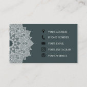 Elegant Mandala Lotus Logo Yoga Instructor Visitekaartje (Achterkant)