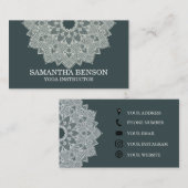 Elegant Mandala Lotus Logo Yoga Instructor Visitekaartje (Voorkant / Achterkant)