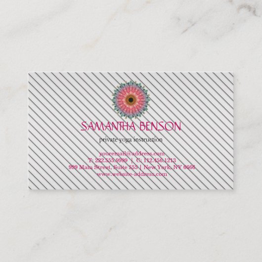 Elegant Mandala Lotus Logo Yoga Instructor Visitekaartje (Achterkant)