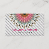 Elegant Mandala Lotus Logo Yoga Instructor Visitekaartje (Voorkant)