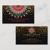 Elegant Mandala Lotus Logo Yoga Instructor Visitekaartje (Voorkant / Achterkant)