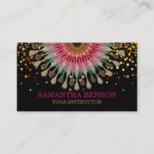 Elegant Mandala Lotus Logo Yoga-instructrice Visitekaartje