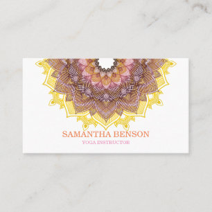Elegant Mandala Lotus Yoga Instructor Visitekaartje