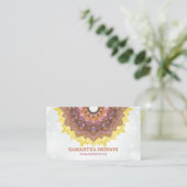 Elegant Mandala Lotus Yoga Instructor Visitekaartje (Staand voorkant)