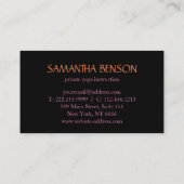 Elegant Mandala Lotus Yoga Instructor Visitekaartje (Achterkant)