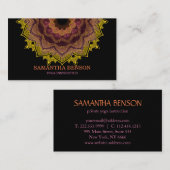 Elegant Mandala Lotus Yoga Instructor Visitekaartje (Voorkant / Achterkant)