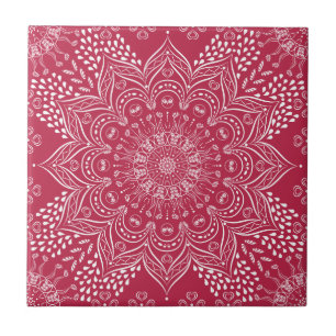 Elegant Mandala Magenta Pink Tegeltje