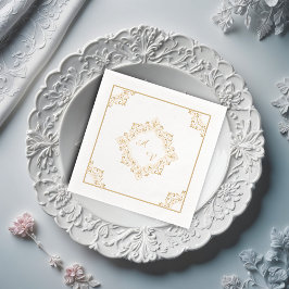Elegant Mandala Monogram Folie Servetten