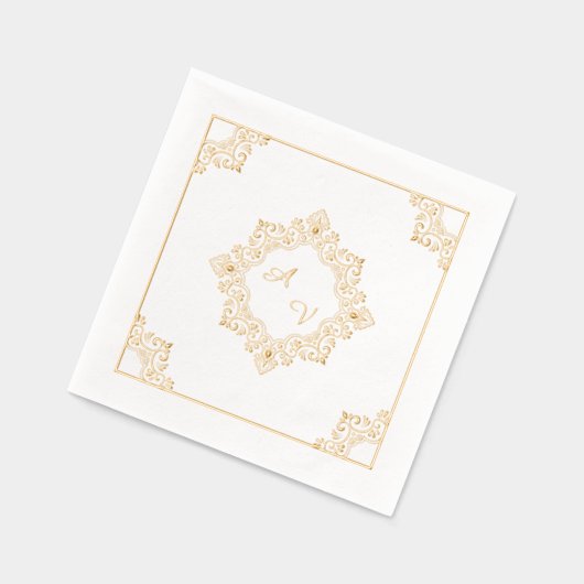 Elegant Mandala Monogram Folie Servetten (Links)