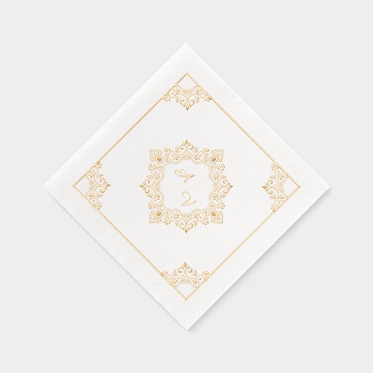 Elegant Mandala Monogram Folie Servetten (Rechts)