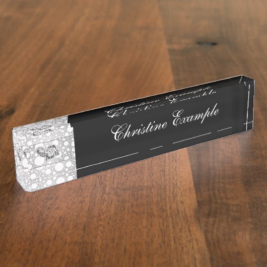 Elegant mandala-olifant naambordje (Zijkant)