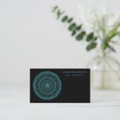 Elegant Mandala OM Logo Yoga Visitekaartje (Staand voorkant)