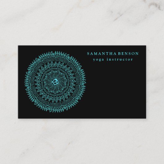 Elegant Mandala OM Logo Yoga Visitekaartje (Voorkant)