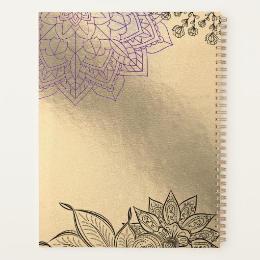 Elegant Mandala op Gold Planner (Achterkant)