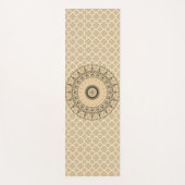 Elegant  Mandala op Tan Quatrefoil Yogamat (Voorkant)