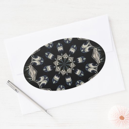 Elegant Mandala Ovale Sticker (Envelop)