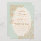 Elegant Mandala over de Circle Mehndi Wedding Kaart (Voorkant / Achterkant)