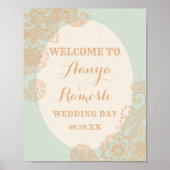 Elegant Mandala over de Circle Mehndi Wedding Poster (Voorkant)