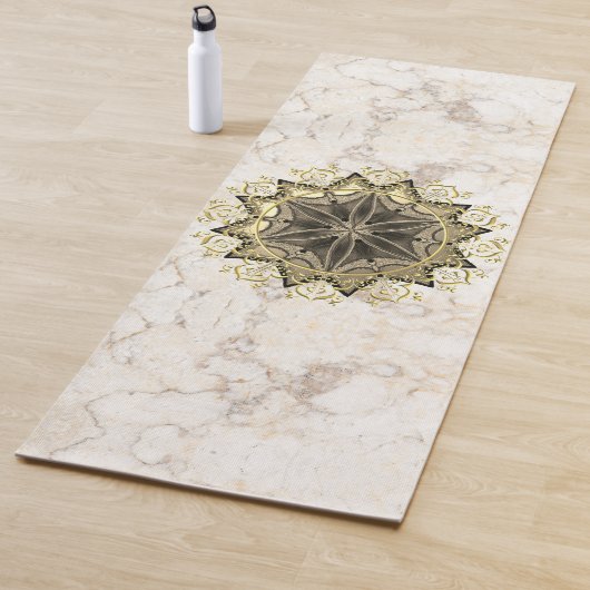 Elegant Mandala over Marble Yogamat (In situ)