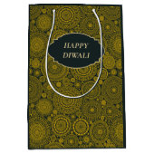 Elegant mandala patroon op maat groen goud diwali medium cadeauzakje (Voorkant)