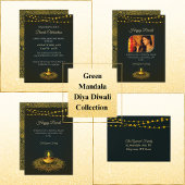 Elegant mandala patroon op maat groen goud diwali medium cadeauzakje