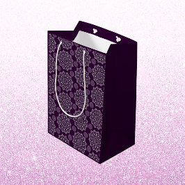 Elegant mandala patroon paarse zilveren diwali medium cadeauzakje