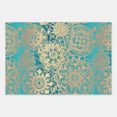 Elegant Mandala patroon rood groen goud Inpakpapier Vel (Voorkant 2)