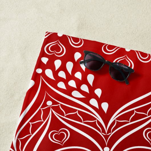 Elegant Mandala Red Strandlaken (In situ)