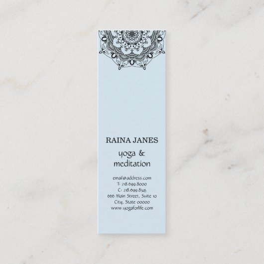 Elegant Mandala Symbool Universum Ontwerp Mini Visitekaartje (Achterkant)