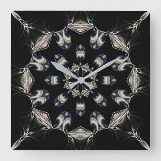 Elegant Mandala Vierkante Klok (Voorkant)