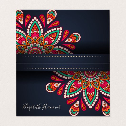 Elegant Mandala Visitekaartje (Buitenkant ongevouwen)