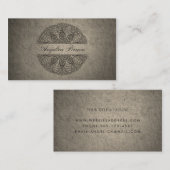 Elegant Mandala Visitekaartje met stenen textuur (Voorkant / Achterkant)