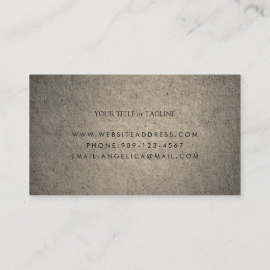 Elegant Mandala Visitekaartje met stenen textuur (Achterkant)