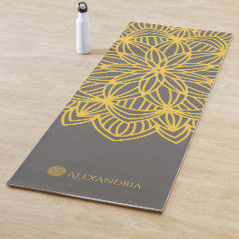 Elegant Mandala Yellow Grey gepersonaliseerd (1 zi Yogamat