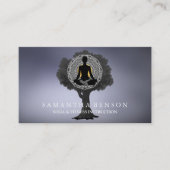 Elegant Mandala Yoga Pose Tree Logo Art Visitekaartje (Voorkant)