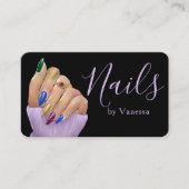 Elegant Manicurist Nail Technician Luxury Salon Visitekaartje (Voorkant)